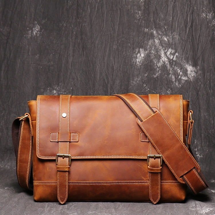Messenger Bag Men Brown Leather Briefcase Mens Messenger 