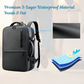 Anti-theft waterproof backpack with USB charging, laptop compartment, and strap pocket