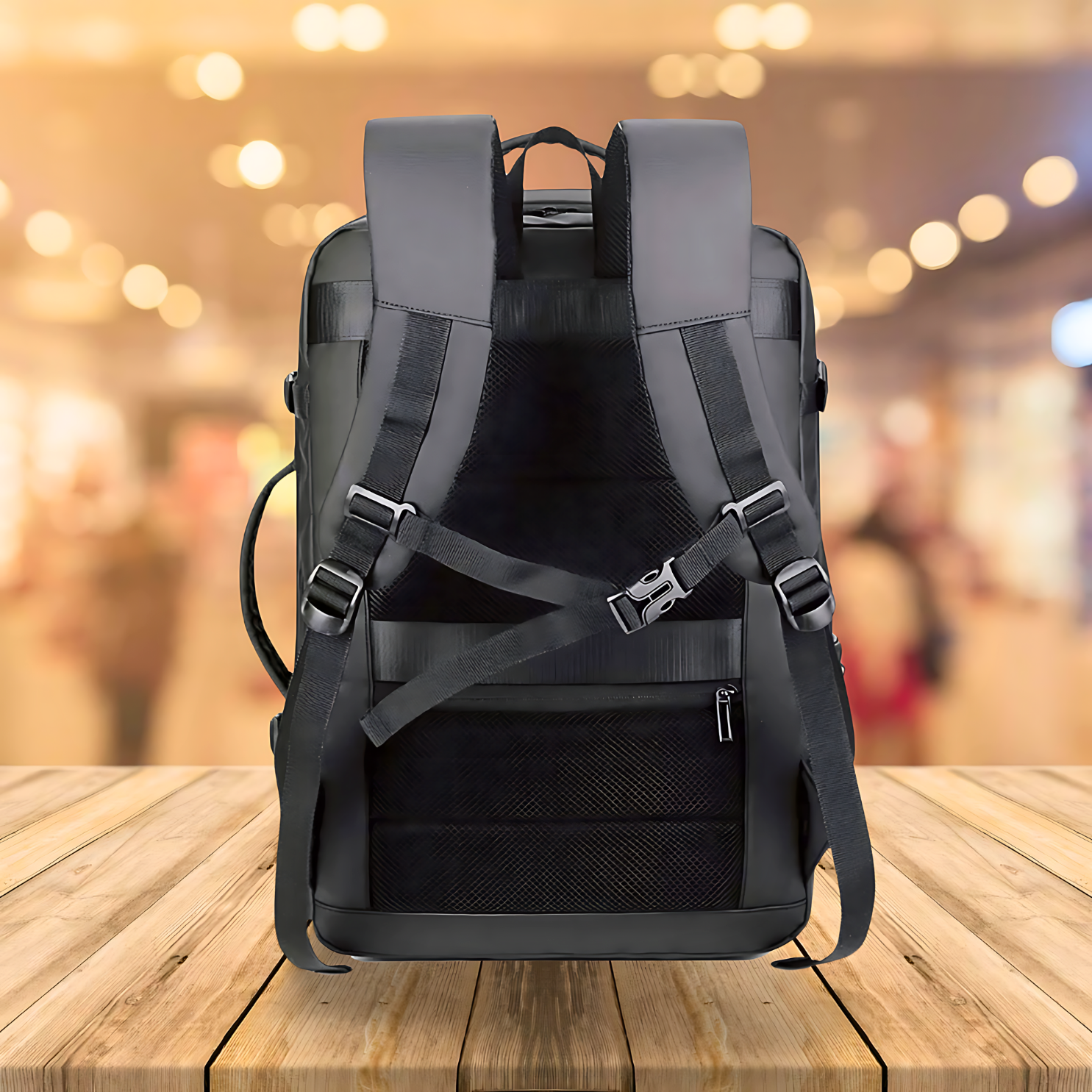 Expandable business backpack with shoe compartment for travel and work