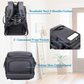 Expandable business backpack with USB charging port and shoe compartment for travel