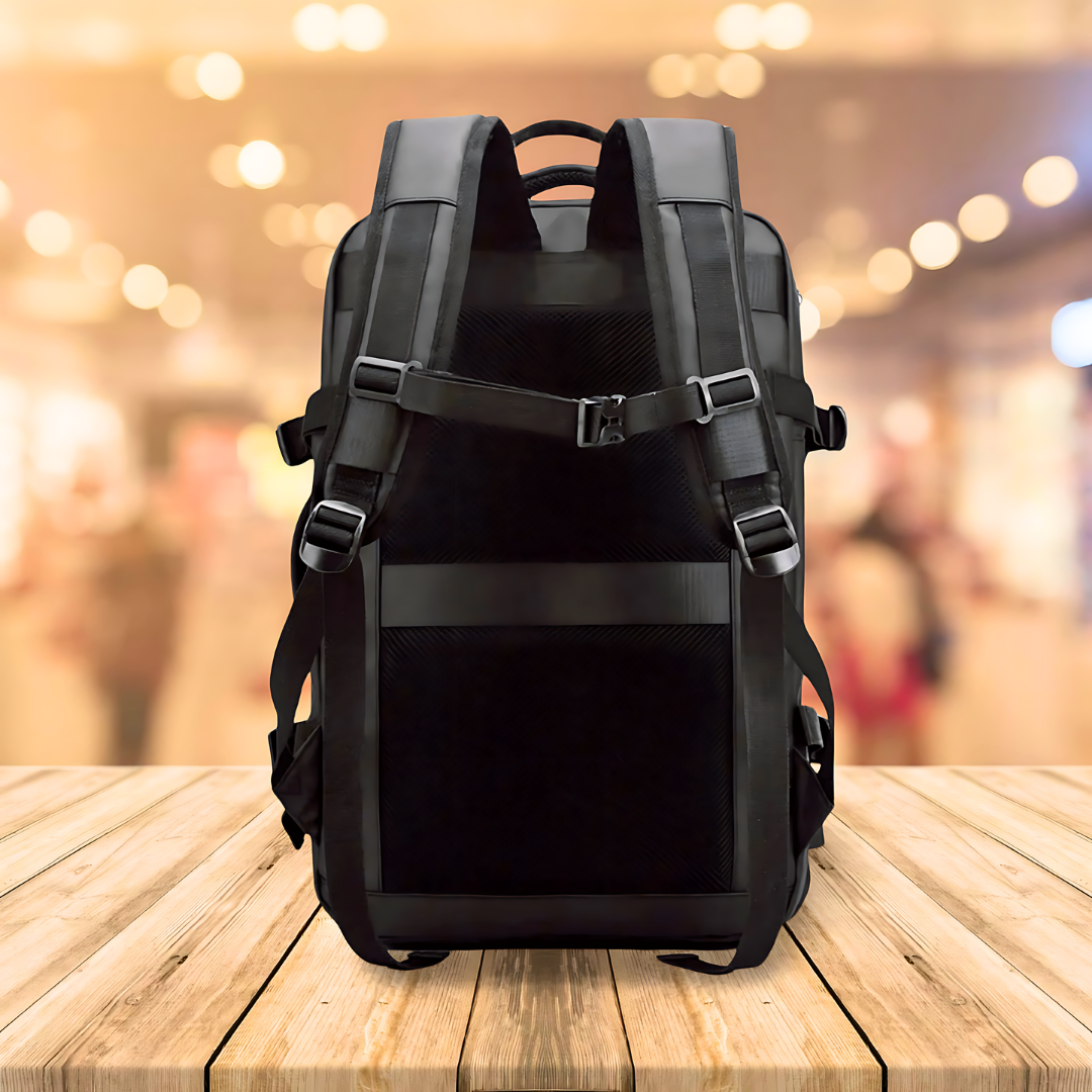 Expandable waterproof backpack with USB port and laptop compartment for travel