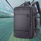 Expandable business backpack with USB charging port and shoe compartment, perfect for work or travel