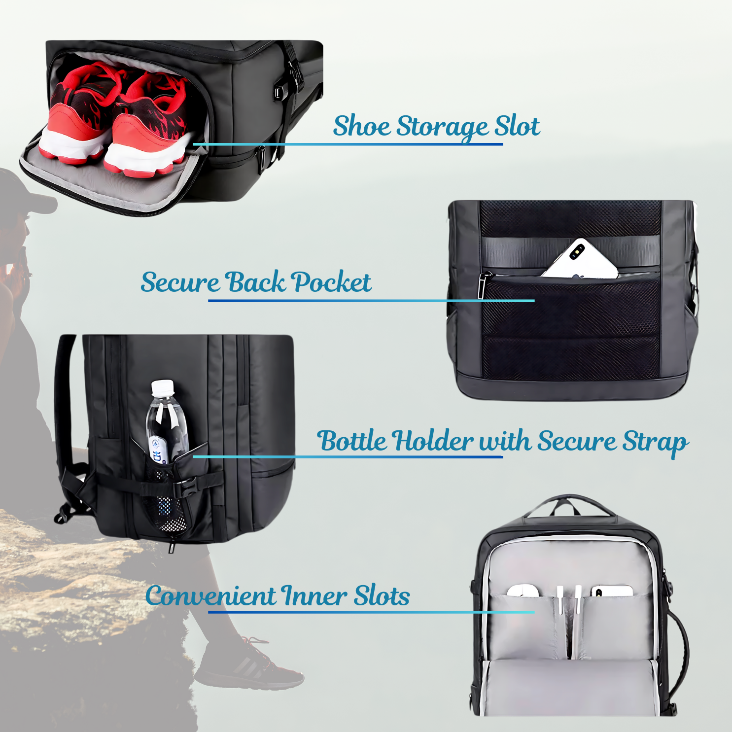 Backpack shoe compartment cheap