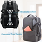 Sleek expandable waterproof backpack with USB port and strap pocket for convenience