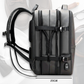 Waterproof backpack with USB charging port, expandable design, and laptop compartment