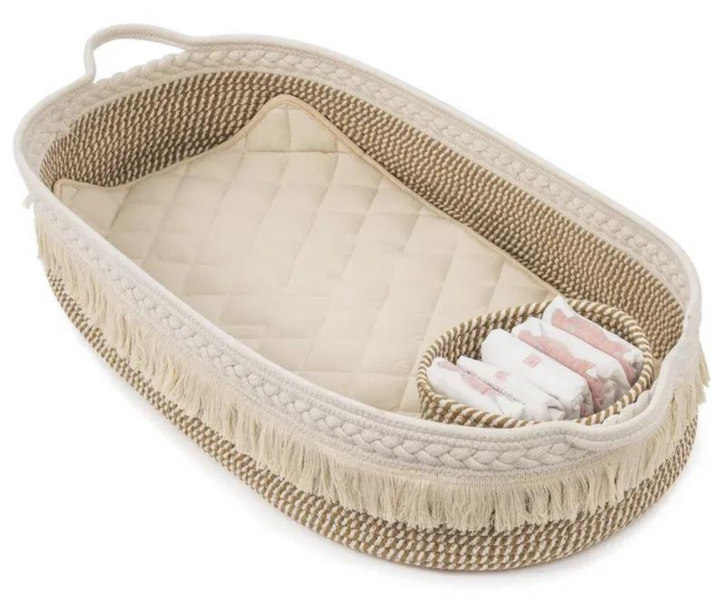 Baby Diaper Changing Basket with Thick Cotton Foam Pad Waterproof