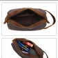 Travel Toiletry Bag | Water-resistant bag made with Washed Canvas and PU Leather for Cosmetics, Makeup, Shaving Accessories