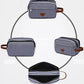 Travel Toiletry Bag | Water-resistant bag made with Washed Canvas and PU Leather for Cosmetics, Makeup, Shaving Accessories
