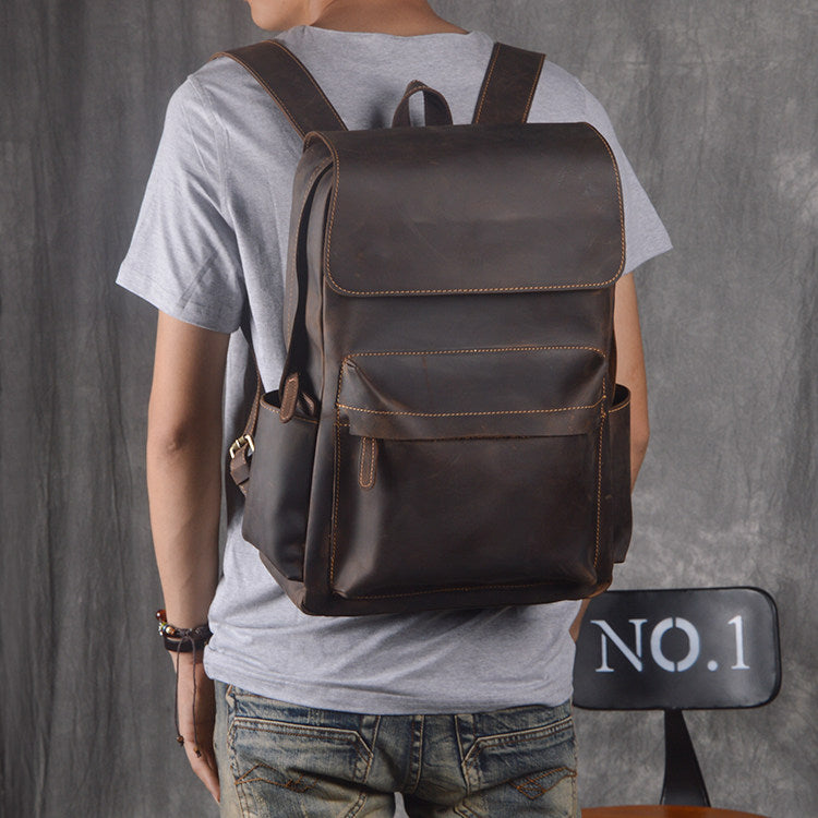 Premium Genuine Leather Travel Backpack