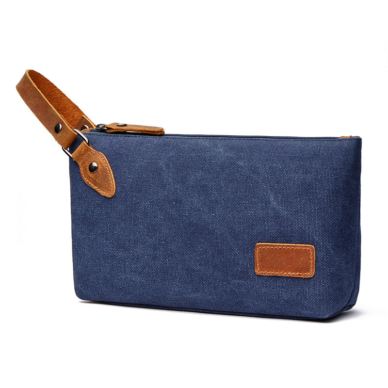 Travel Toiletry Bag | Water-resistant bag made with Washed Canvas and PU Leather for Cosmetics, Makeup, Shaving Accessories