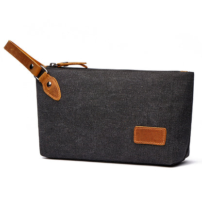 Travel Toiletry Bag | Water-resistant bag made with Washed Canvas and PU Leather for Cosmetics, Makeup, Shaving Accessories