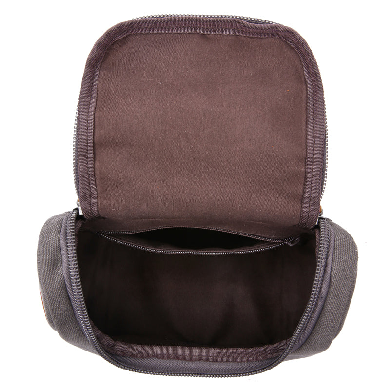 Travel Toiletry Bag | Water-resistant bag made with Washed Canvas and PU Leather for Cosmetics, Makeup, Shaving Accessories