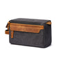 Travel Toiletry Bag | Water-resistant bag made with Washed Canvas and PU Leather for Cosmetics, Makeup, Shaving Accessories