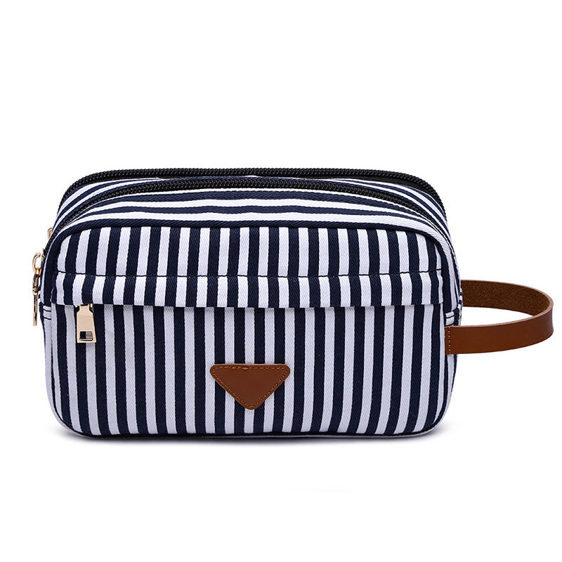 Travel Toiletry Bag | Water-resistant bag made with Washed Canvas and PU Leather for Cosmetics, Makeup, Shaving Accessories