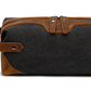 Travel Toiletry Bag | Water-resistant bag made with Washed Canvas and PU Leather for Cosmetics, Makeup, Shaving Accessories