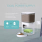 Pet feeder with auto reversal feature to prevent clogs and infrared sensor for food monitoring