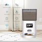 Pet feeder with clog-free design and dual power adapter for uninterrupted feeding