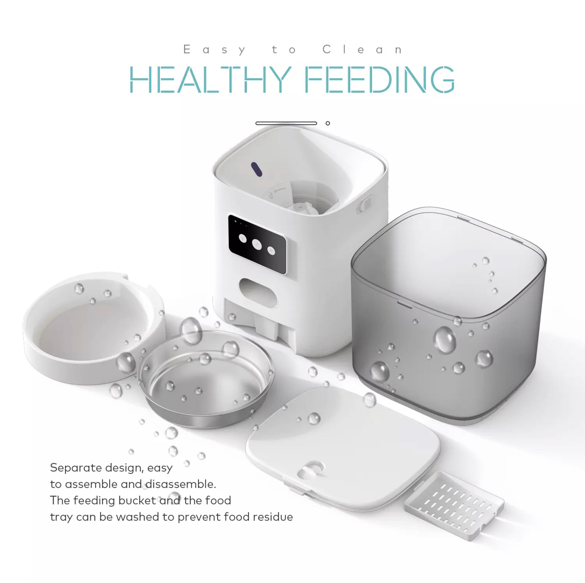 Pet feeder with infrared sensor and removable food container for easy cleaning